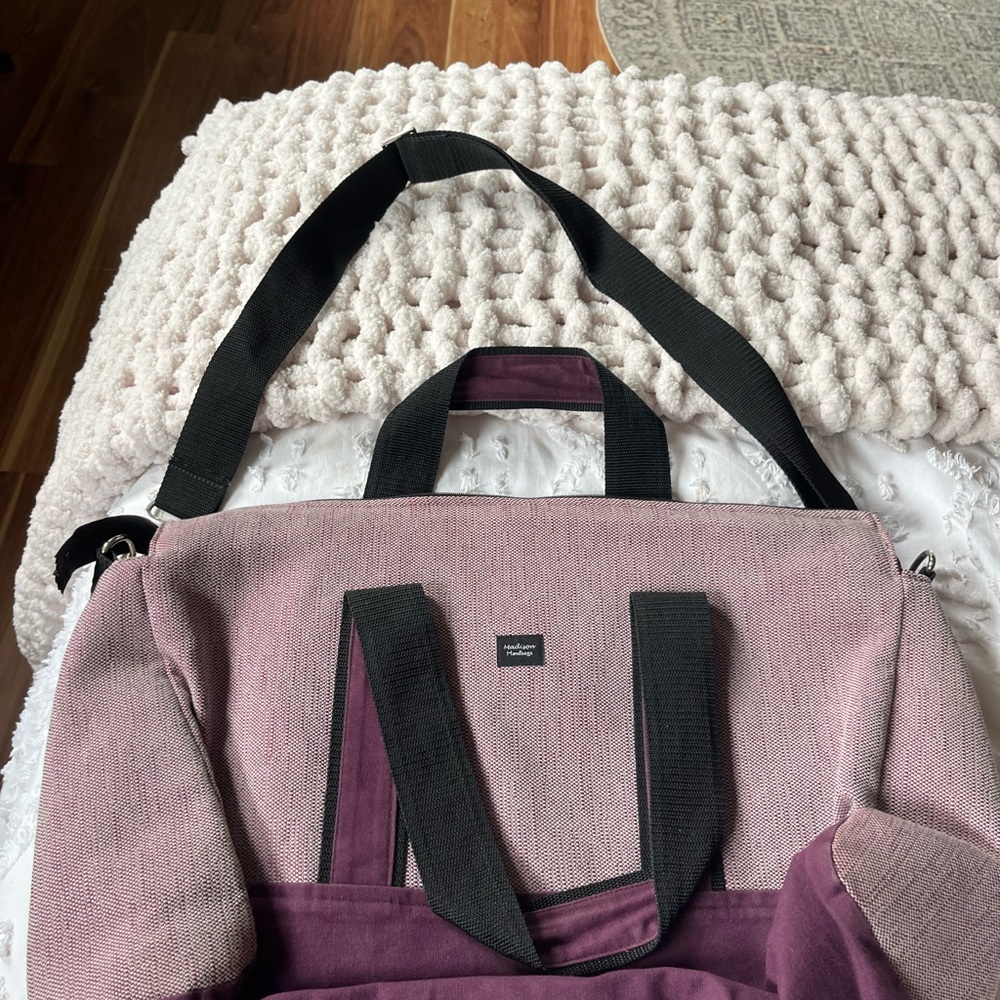 Purple and Black Men's Bag